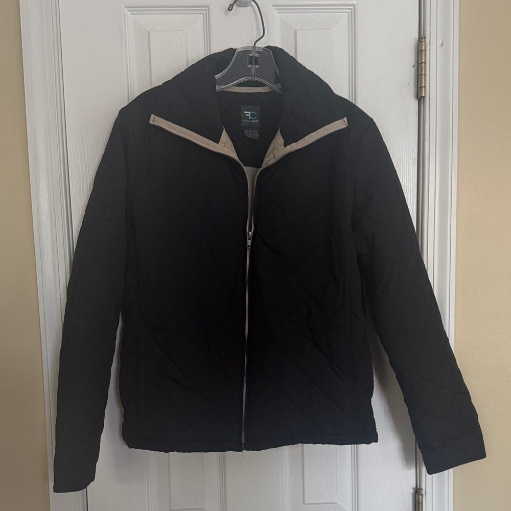 French Cuff Black Quilted Puffer Jacket